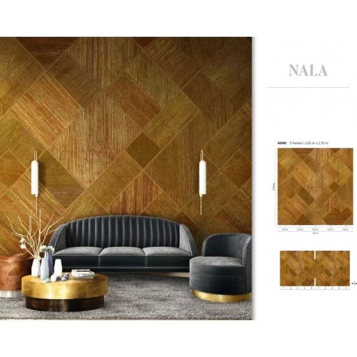 Marburg Smart Art Gallery 46990 Absztrakt geometrikus váltakozó struktúrák bézs barna árnyalatok aranybarna falpanel