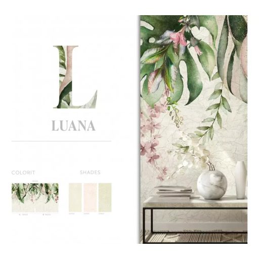 Marburg Smart Art Gallery 46996 Botanikus Trópusi levélkavalkád az "égből" fehér szürke zöld lila falpanel