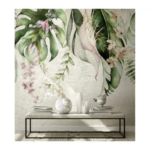 Marburg Smart Art Gallery 46996 Botanikus Trópusi levélkavalkád az "égből" fehér szürke zöld lila falpanel