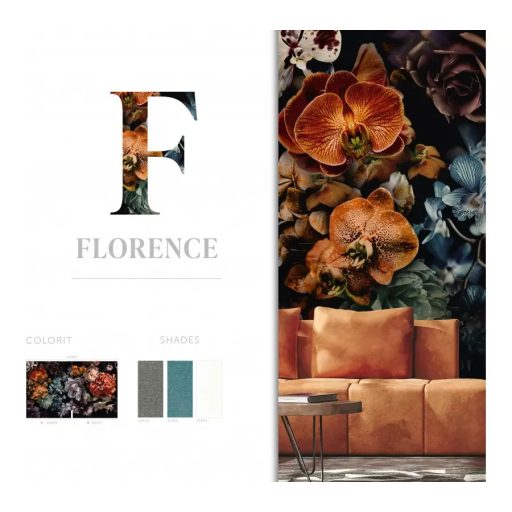 Marburg Smart Art Gallery 46997 Virágözönbe burkolózó fal fekete szines falpanel