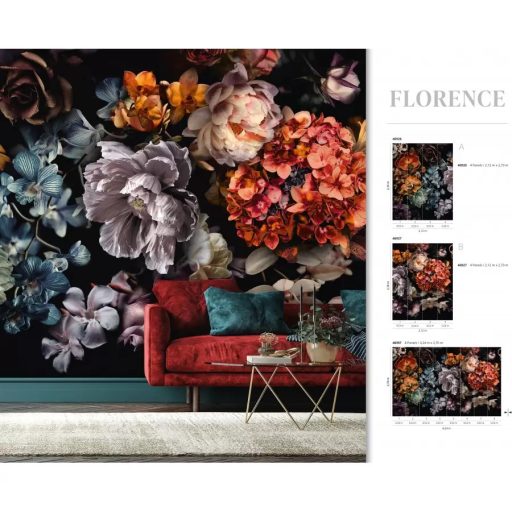 Marburg Smart Art Gallery 46997 Virágözönbe burkolózó fal fekete szines falpanel