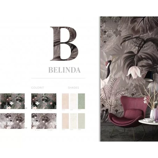 Marburg Smart Art Gallery 46999 Vintage Art Deco Egyedi trópusi életkép szürke bézs barna fehér rózsaszín falpanel