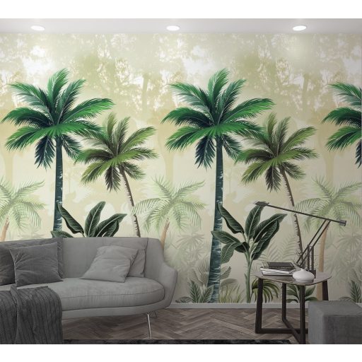 Marburg Smart Art Easy 47202 Natur Botanikus trópusi pálmafák krém sárgásbézs barna szürke zöld falpanel