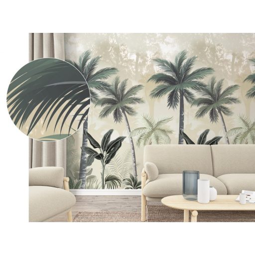 Marburg Smart Art Easy 47203 Natur Botanikus trópusi pálmafák krémfehér bézs világosbarna szürke zöld falpanel