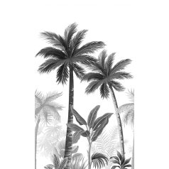   Marburg Smart Art Easy 47204 Natur Botanikus trópusi pálmafák fehér szürke ezüst fekete falpanel