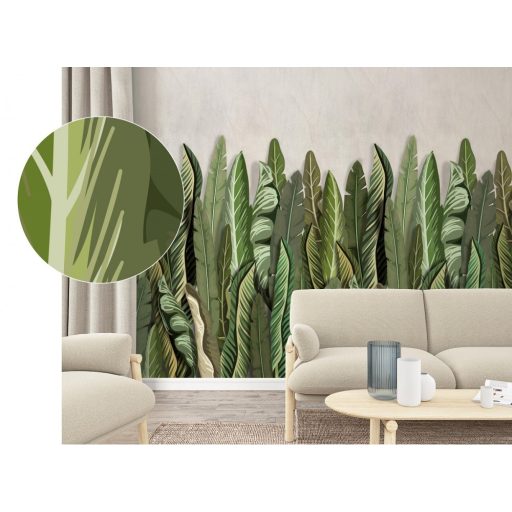 Marburg Smart Art Easy 47205 Natur Botanikus nagyformátumú trópusi levelek bézs zöld árnyalatok falpanel