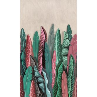   Marburg Smart Art Easy 47206 Natur Botanikus nagyformátumú trópusi levelek rózsaszín mályva piros kék zöld árnyalatok falpanel