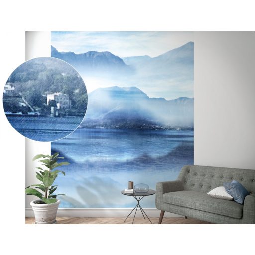 Marburg Smart Art Easy 47222 Natur Hipnotikus hatású hegyvidéki tó kék árnyalatok fehér falpanel
