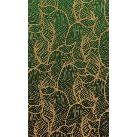 Marburg Smart Art Easy 47241 Natur Absztrakt lenyűgöző színátmenetes levélmintázat zöld és sötétzöld árnyalatok arany falpanel