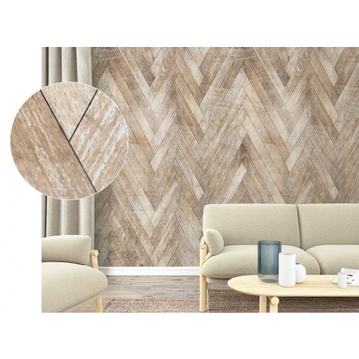 Marburg Smart Art Easy 47247 Natur Halszálkába rendezett parkettminta bézs és barna árnyalatok falpanel