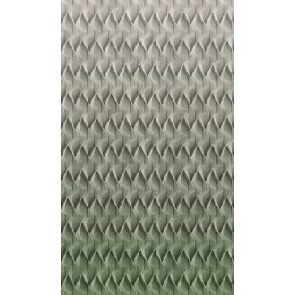   Marburg Smart Art Easy 47252 Grafikus térbeli hatású színátmenetes díszítőminta fehér szürke és zöld árnyalatok ezüst falpanel