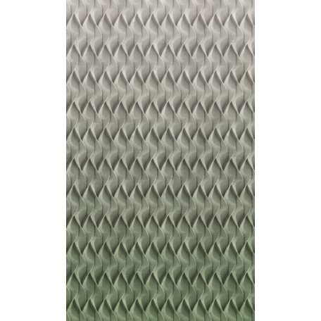 Marburg Smart Art Easy 47252 Grafikus térbeli hatású színátmenetes díszítőminta fehér szürke és zöld árnyalatok ezüst falpanel