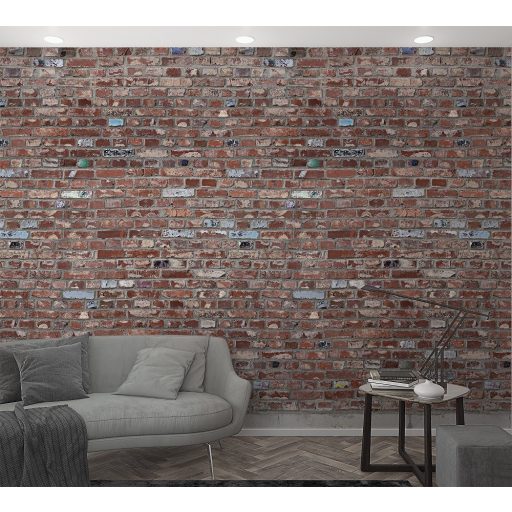 Marburg Smart Art Easy 47254 Natur/Ipari design természetes téglafal téglavörös vörösesbarna kék falpanel