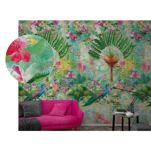 Marburg Smart Art Easy 47259 Natur Egzotikus Idealizált trópusi életkép zöld árnyalatok szines falpanel