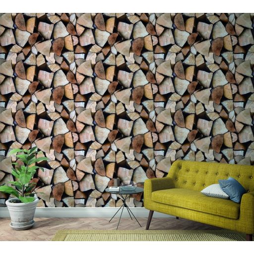 Marburg Smart Art Easy 47261 Natur Tüzifarakás bézs és barna árnyalatok falpanel