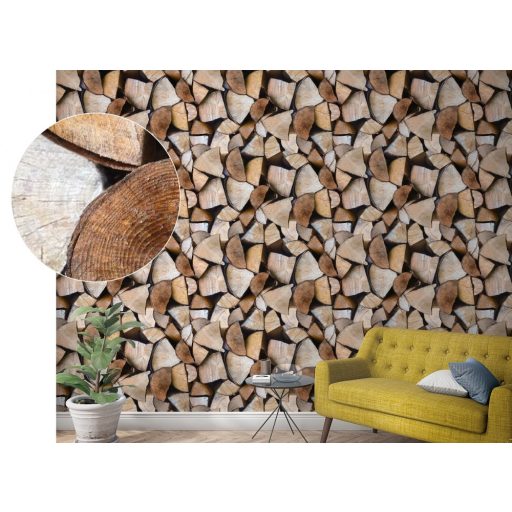 Marburg Smart Art Easy 47261 Natur Tüzifarakás bézs és barna árnyalatok falpanel