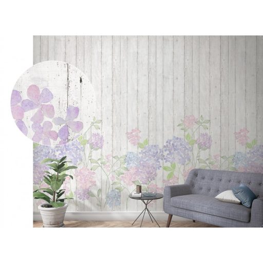 Marburg Smart Art Easy 47265 Natur Romantikus deszkapalánk virágmotívummal krém bézs szürkésbézs zöld kék rózsaszín falpanel