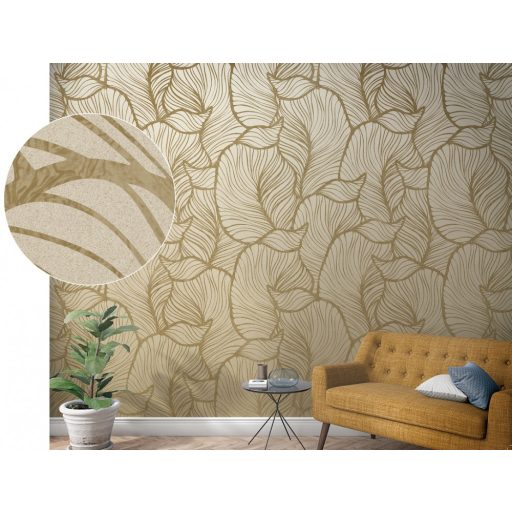 Marburg Smart Art Easy 47270 Natur Absztrakt lenyűgöző színátmenetes levélmintázat bézs és barna árnyalatokfalpanel