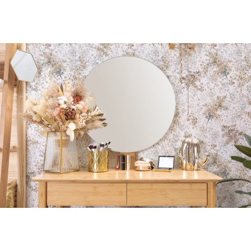 Egész évben virágpompában - Színes akvarell motívum fehér szürke bézs és barna tónusok tapéta