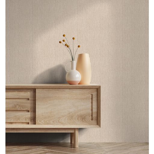 Háromdimenziós hatású természetes kötött minta bézs és barna tónusok tapéta