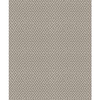   Természetes fonott szizál megjelenésű rombuszminta szürkésbézs szürke barna és szürkésbarna tónusok tapéta