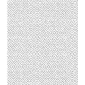   Természetes fonott szizál megjelenésű rombuszminta fehér és szürke tónusok tapéta