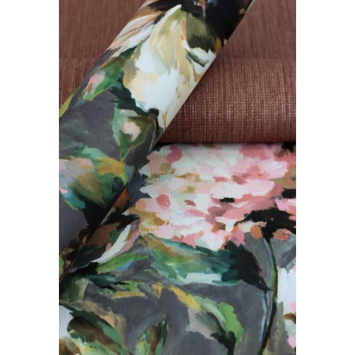 Rasch Florentine III 484267 Natur Durva szövésű lenvászon téglavörös csillogó réz tapéta