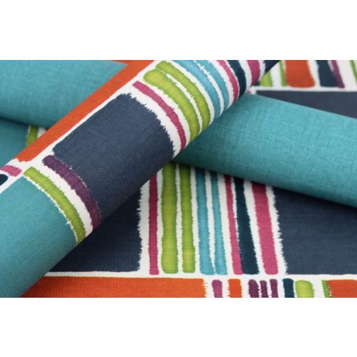 Rasch Florentine III 484458 Natur Akvarell patchwork textil háttéren krémfehér vörös narancs bordó fűzöld türkizkék fekete kék tapéta