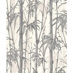   Rasch Florentine III 484830 Natur Trópusi bambuszliget textil háttéren fehér szürke fekete ezüst fényes mintarészletek tapéta