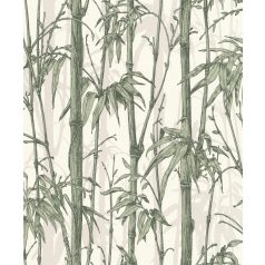   Rasch Florentine III 484847 Natur Trópusi bambuszliget textil háttéren fehér világos és sötétzöld világosszürke fényes mintarészletek tapéta