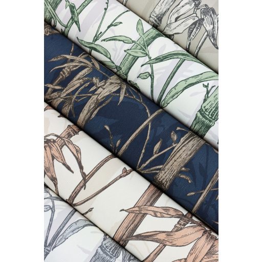 Rasch Florentine III 484861 Natur Trópusi bambuszliget textil háttéren világosszürke fekete fehér szürke fényes mintarészletek tapéta