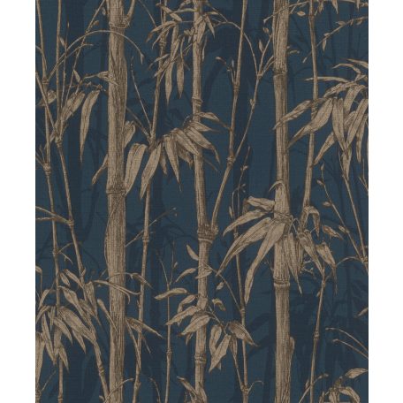 Rasch Florentine III 484892 Natur Trópusi bambuszliget textil háttéren sötét és éjkék sötétbarna arany fényes mintarészletek tapéta