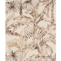   Rasch Florentine III 485233 Natur Trópusi banánlevelek és pálmafák textil háttéren krémfehér bézs barna árnyalatok