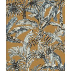   Rasch Florentine III 485264 Natur Trópusi banánlevelek és pálmafák textil háttéren okkersárga fehér szürke és kék árnyalatok