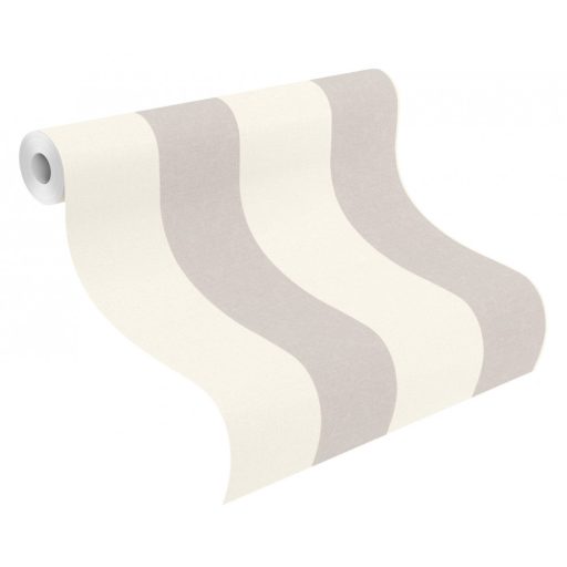 Rasch Florentine III 485424 Csíkos elegáns blokkcsíkos lágy krémfehér világosszürke tapéta