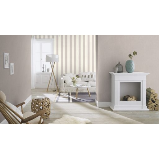 Rasch Florentine III 485424 Csíkos elegáns blokkcsíkos lágy krémfehér világosszürke tapéta