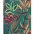 Rasch Florentine III 485547 Botanikus változatos növények levelei textil háttéren vízkék türkizzöld málnapiros kajszibarack vörösesbarna halványsárga tapéta