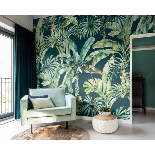 Rasch Florentine III 485868 Botanikus Trópusi Változatos pálmaliget sötétzöld bézs zöld árnyalatok falpanel