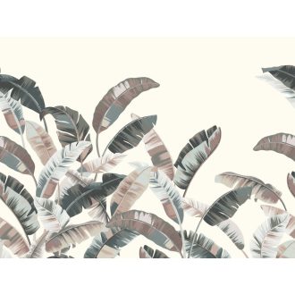   Rasch Florentine III 485912 Botanikus Trópusi felnagyított pálmalevelek krémfehér barna és szürke árnyalatok falpanel