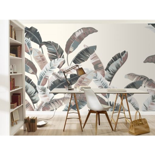 Rasch Florentine III 485912 Botanikus Trópusi felnagyított pálmalevelek krémfehér barna és szürke árnyalatok falpanel