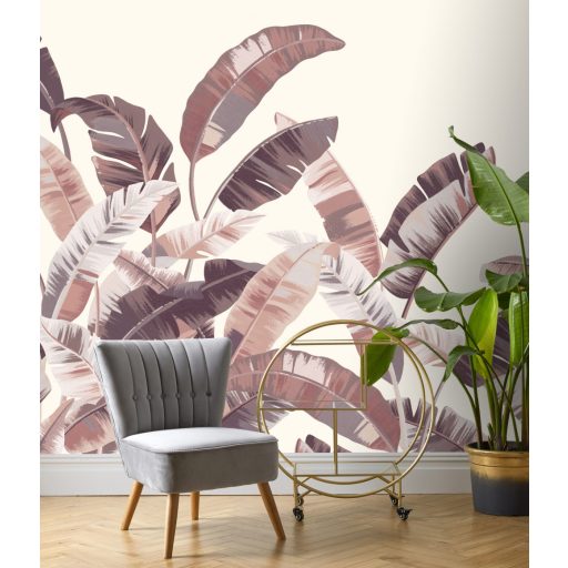 Rasch Florentine III 485936 Botanikus Trópusi felnagyított pálmalevelek krémfehér bézs barna és vörösesbarna árnyalatok falpanel
