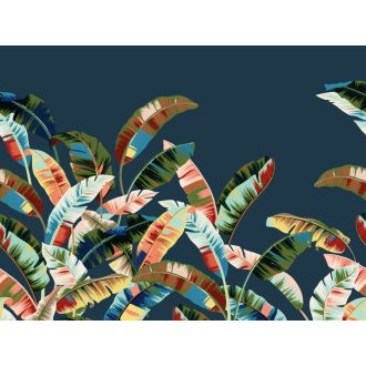   Rasch Florentine III 485950 Botanikus Trópusi felnagyított pálmalevelek kék szines falpanel