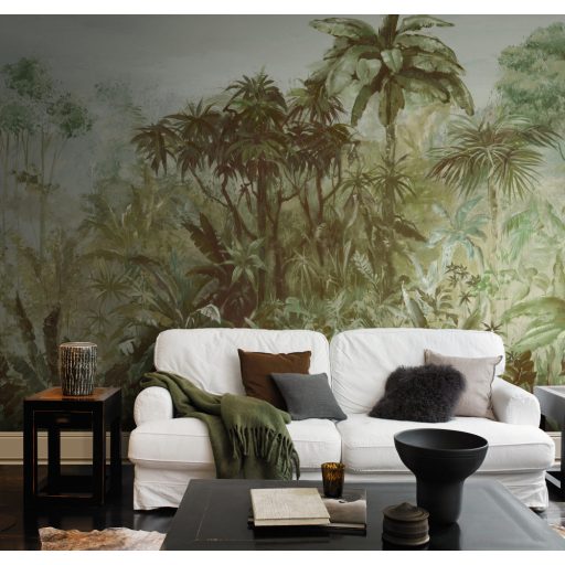 Rasch Florentine III 486063 Natur Dszungel Őserdő szürke zöld és kék árnyalatok ezüst falpanel