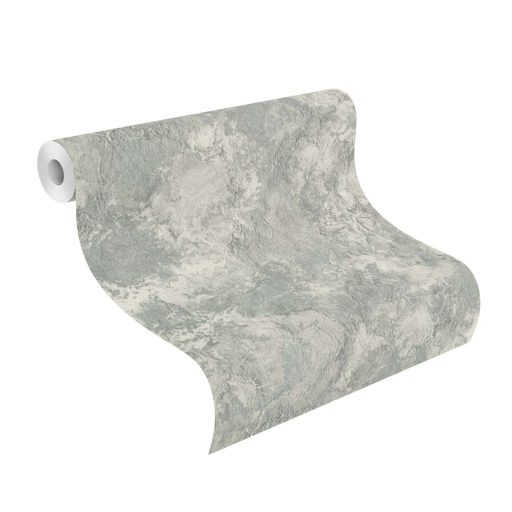 Organikus ritmusú természetes márványerezet és kopott freskó keresztezése szürkészöld/zöld palaszürke és krémfehér tónus tapéta