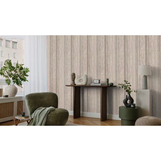 Papírvékonyra szelt és falra terített travertin/forrásmészkő minta hideg bézs palaszürke és ezüst tónus tapéta