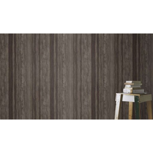 Papírvékonyra szelt és falra terített travertin/forrásmészkő minta sötétbarna/wenge és antracitszürke tónus tapéta