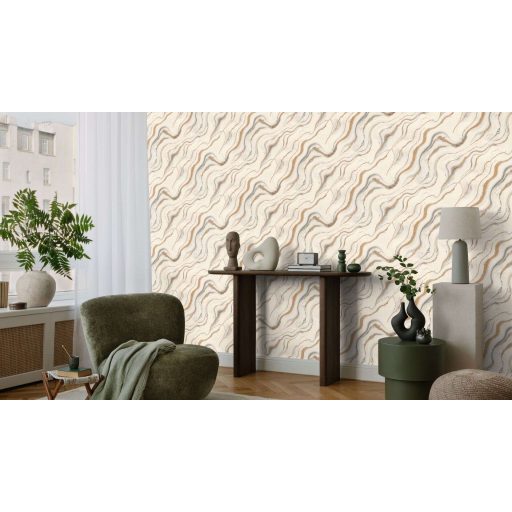 Kőfaragó mester aranyat öntött a márványerekbe - falba fagyott ékszer törtfehér szürke és csillogó arany tónus fémes hatás tapéta