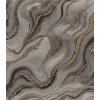  Kőfaragó mester aranyat öntött a márványerekbe - falba fagyott ékszer szürke/szürkésbarnatónus fekete és csillogó arany fémes hatás tapéta