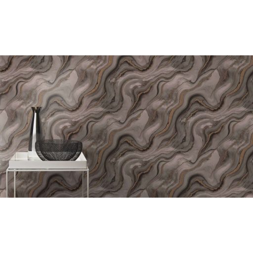 Kőfaragó mester aranyat öntött a márványerekbe - falba fagyott ékszer szürke/szürkésbarnatónus fekete és csillogó arany fémes hatás tapéta