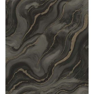   Kőfaragó mester aranyat öntött a márványerekbe - falba fagyott ékszer fekete sötét olajzöld és bronzarany tónus fémes hatás tapéta